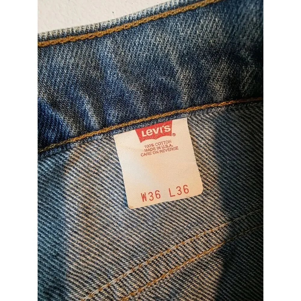 Levi’s 517 Orange Tab Blue Jeans Mens Size 36x36 Bootcut Made in USA